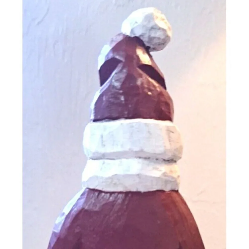 Vintage Rustic Folk Art Carved Saint Nick Santa Claus 8